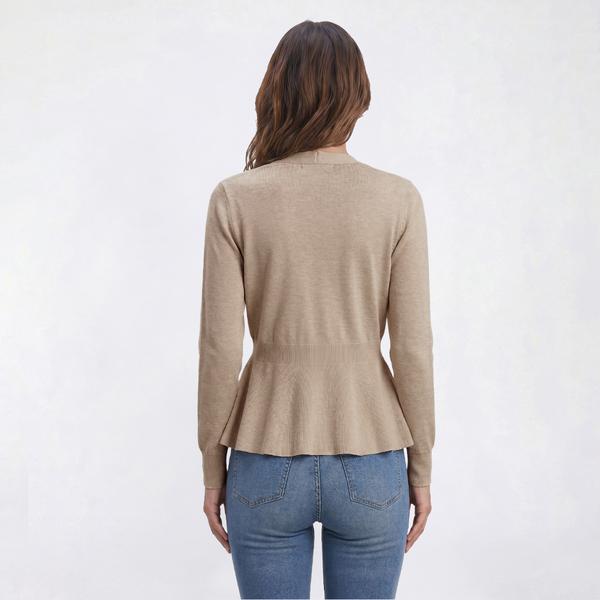 Womens 89th & Madison Long Sleeve Peplum Cardigan alternate view